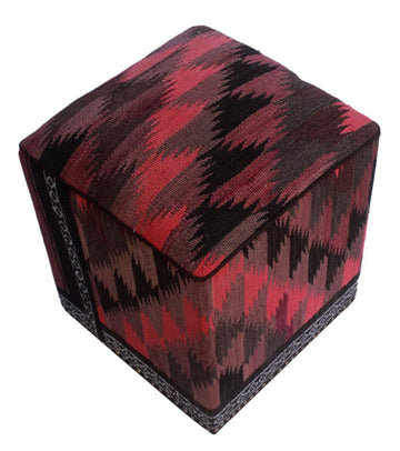 handmade  Ottoman Pink Black HandmadeRECTANGLE 100% WOOL area rug